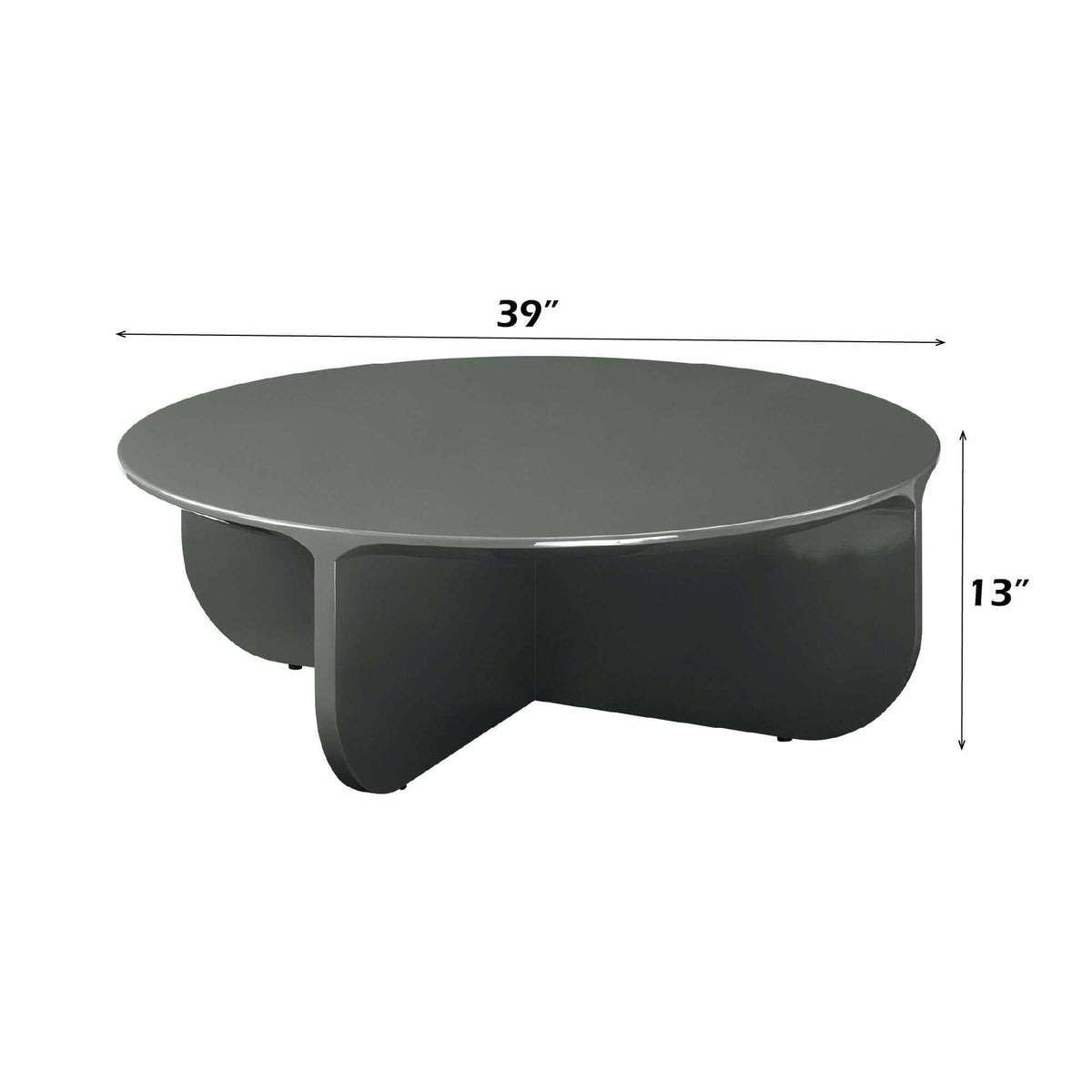 Lamond Dark Olive High Gloss Coffee Table – 39” Square Modern Table with sleek design and smooth glossy finish.