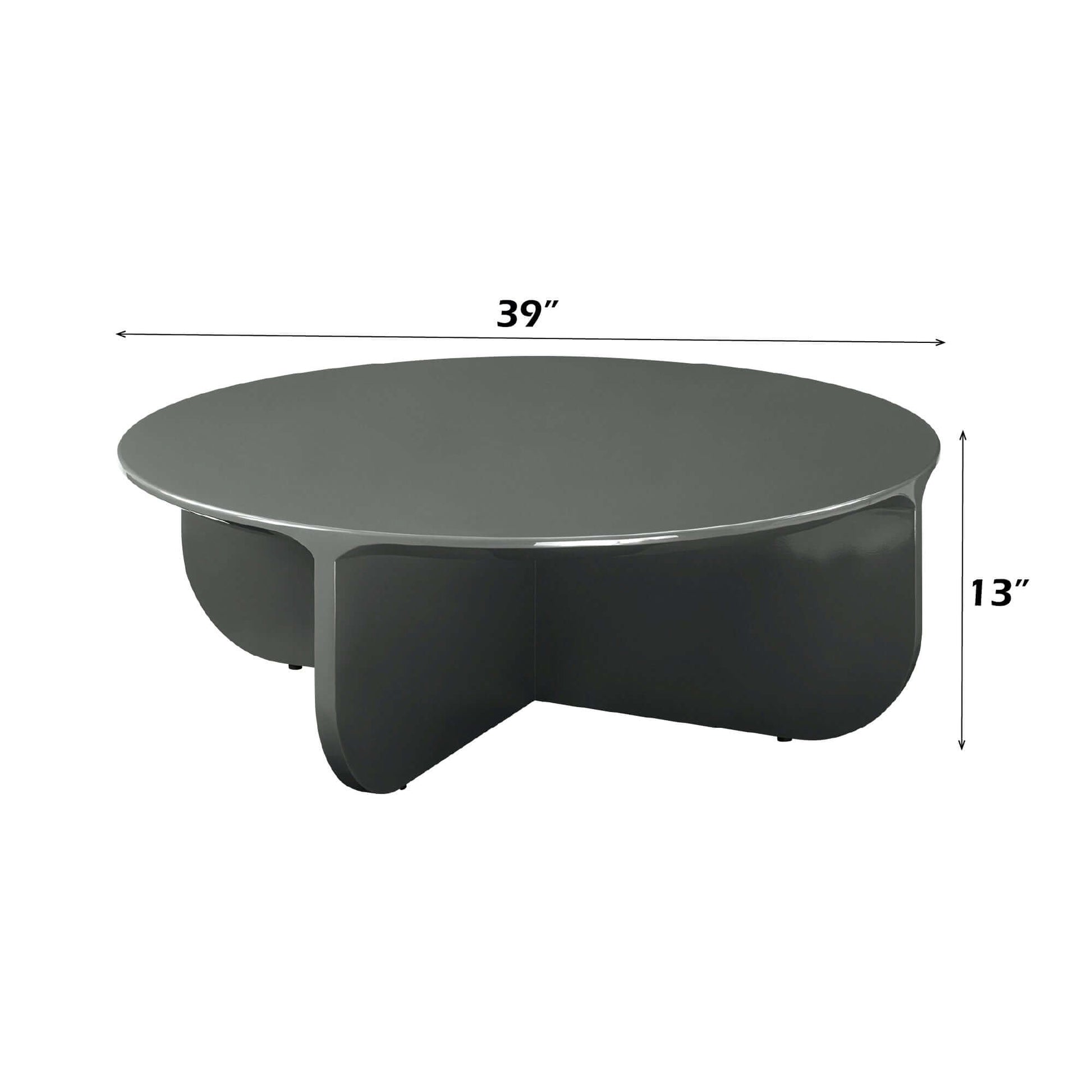 Lamond Dark Olive High Gloss Coffee Table – 39” Square Modern Table with sleek design and smooth glossy finish.
