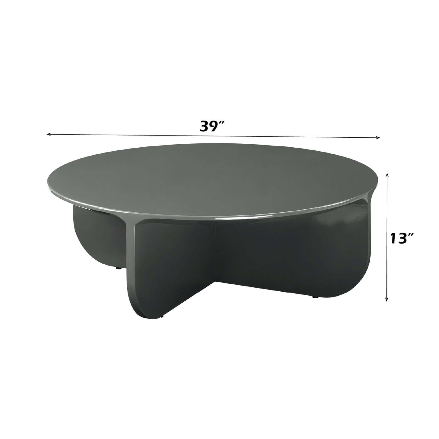 Lamond Dark Olive High Gloss Coffee Table – 39” Square Modern Table with sleek design and smooth glossy finish.