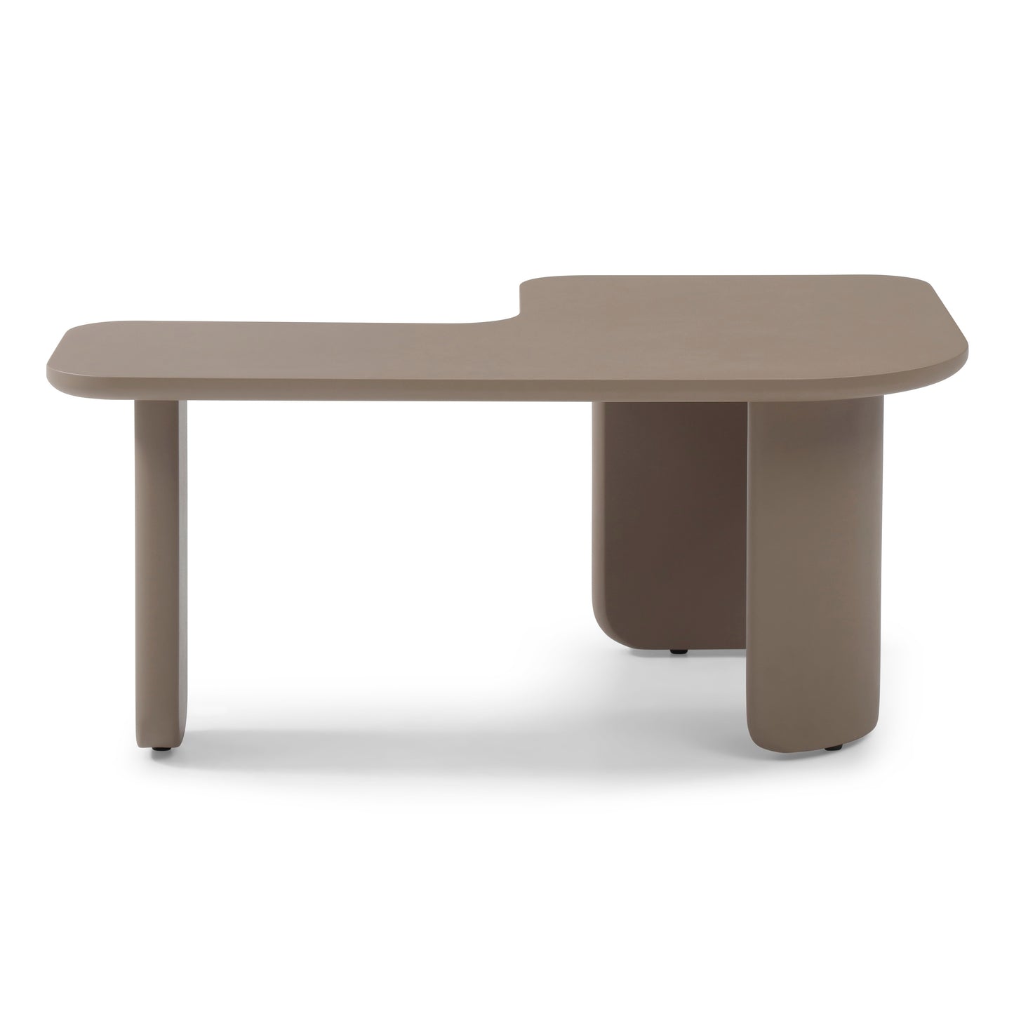 Larkin L-Shape Coffee Table – Khaki Fiberboard, 35.4" Nesting Design