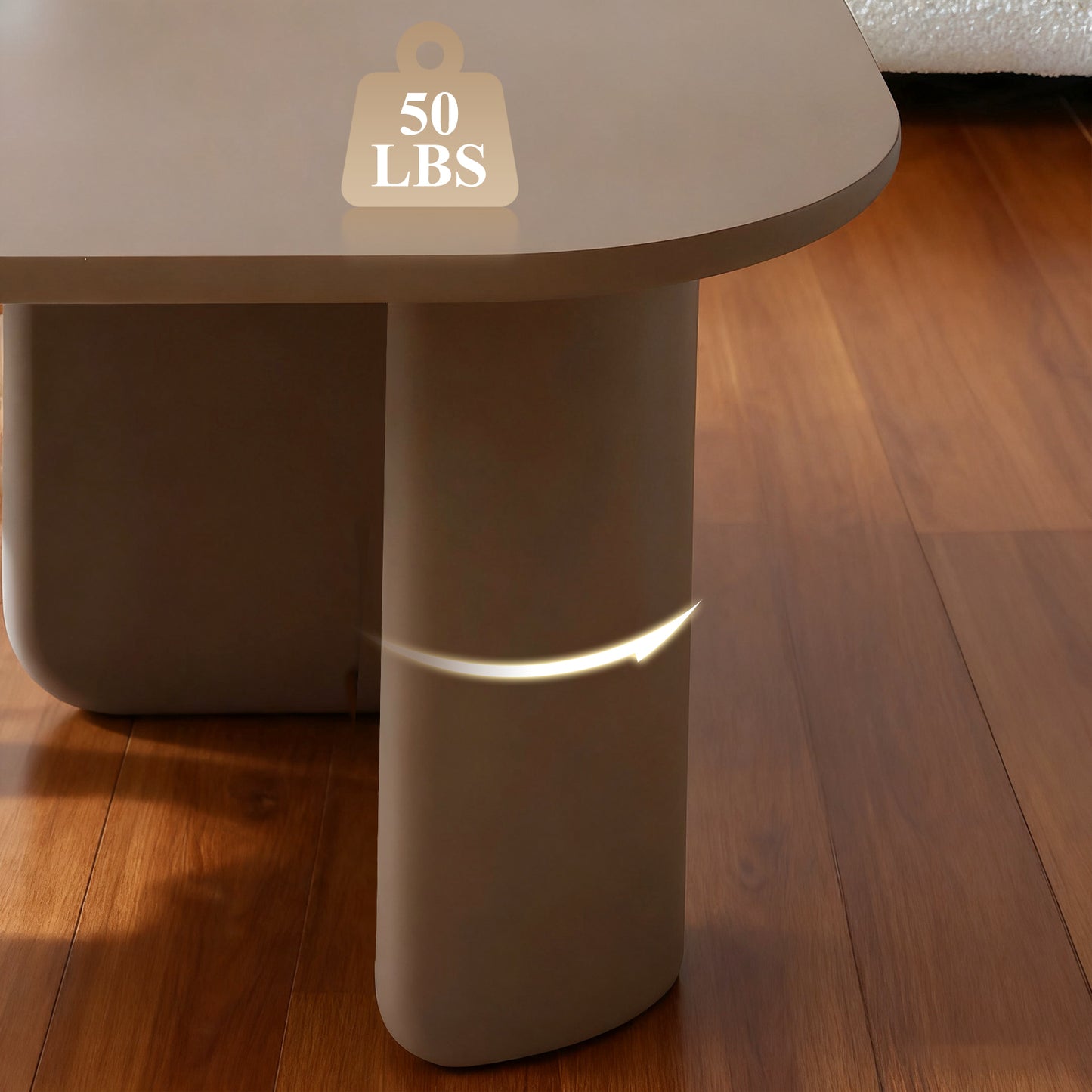 Larkin L-Shape Coffee Table – Khaki Fiberboard, 35.4" Nesting Design – view 7