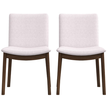 Laura Beige Linen Dining Chair – 20" Mid-Century Modern Dining Chair