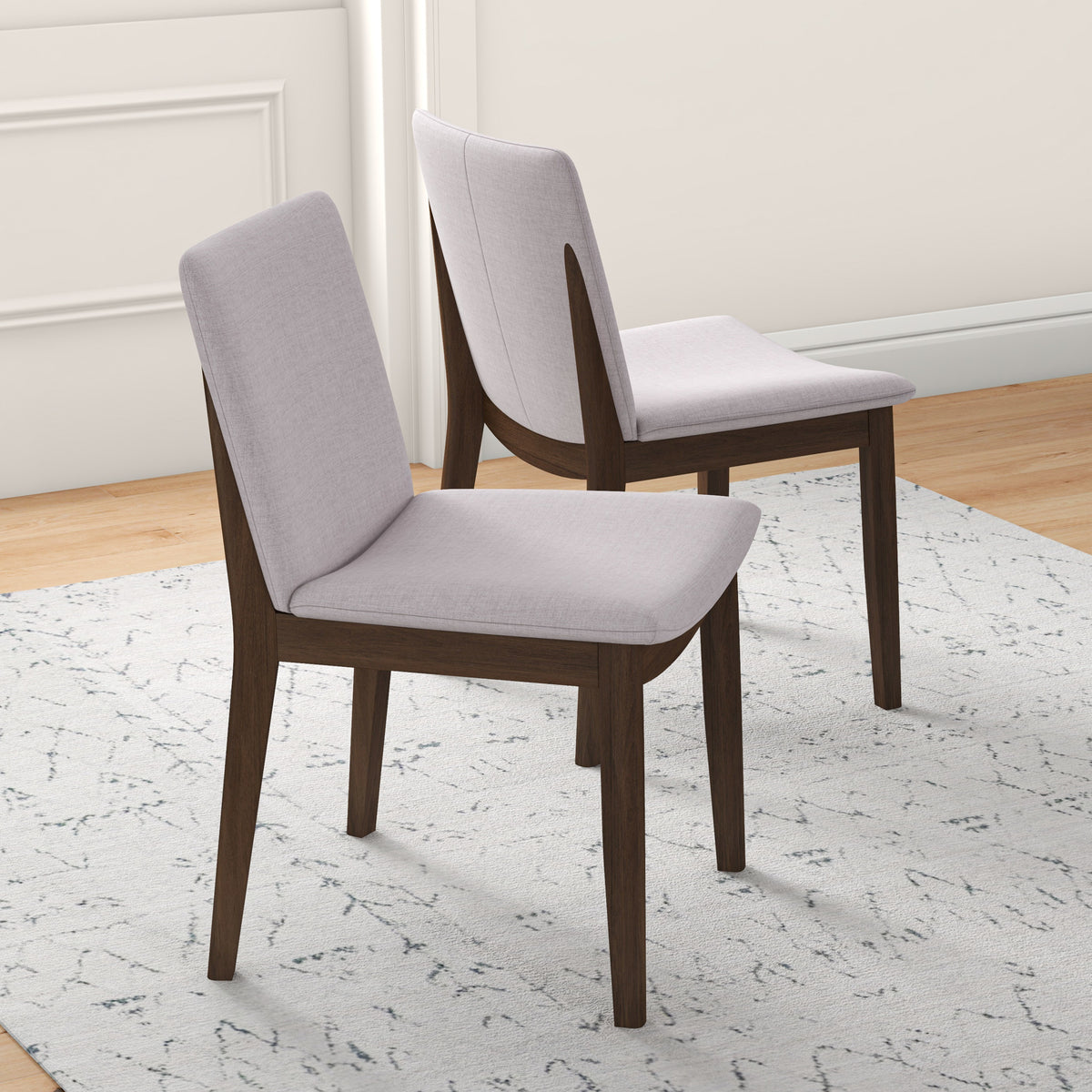 Laura Beige Linen Dining Chair – 20" Mid-Century Modern Dining Chair – view 3