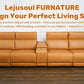 Modern Modular Leather Reclining Sectional Sofa – 5 Piece Couch with Cup Holders (4 Seat) in a contemporary living room.