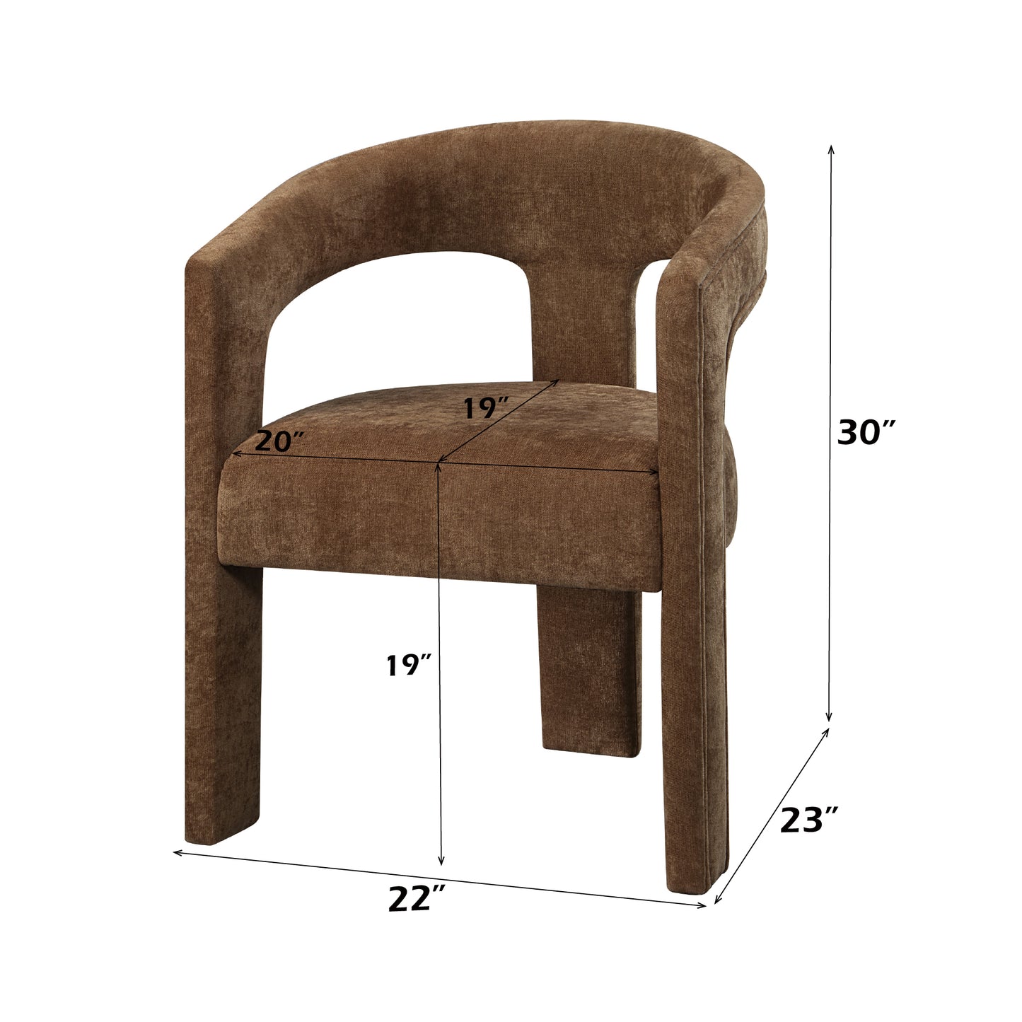 Leonardo Brown Linen Arm Chair (Set of 2) – view 6