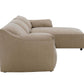 Light Brown Suede Sectional Sofa with Chaise – 127" L-Shape Couch showcasing soft texture and spacious design. Brown suede sectional sofa.