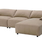 Light brown suede sectional sofa with chaise, 127-inch L-shape couch, soft texture and modern design.