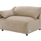 Brown suede sectional sofa with chaise, featuring soft texture and modern design, perfect for stylish living room decor.