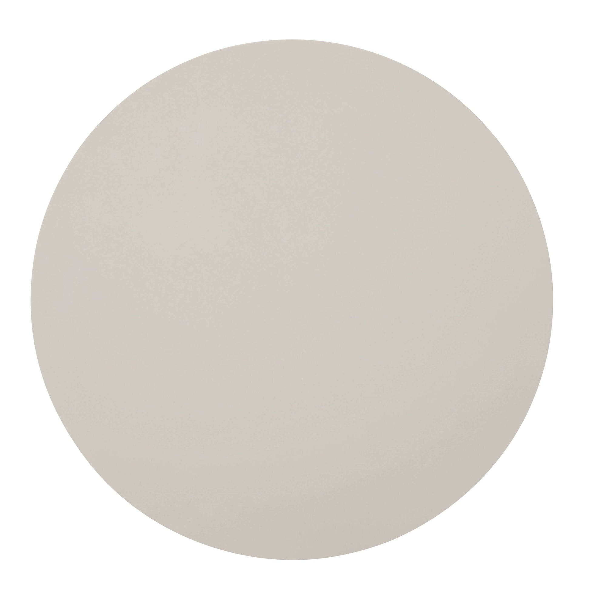 Joane Light Gray High Gloss End Table 24" round top in soft neutral light gray tone.
