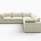 White Linen Blend Modular L Shaped Five Piece Corner Sectional in a stylish, modern design.
