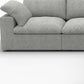 Linen Blend Modular L-Shaped Corner Sectional Sofa 120" | Modern Washable Sectional in gray fabric with plush cushions
