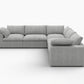 Linen Blend Modular L-Shaped Corner Sectional Sofa 120" | Modern Washable Sectional in light gray fabric.