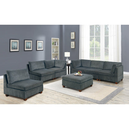Linnea Gray Chenille 7-Piece Modular Sectional Sofa Set – Modular Sectional Sofa