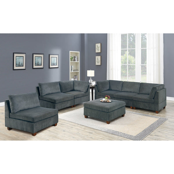 Linnea Gray Chenille 7-Piece Modular Sectional Sofa Set – Modular Sectional Sofa