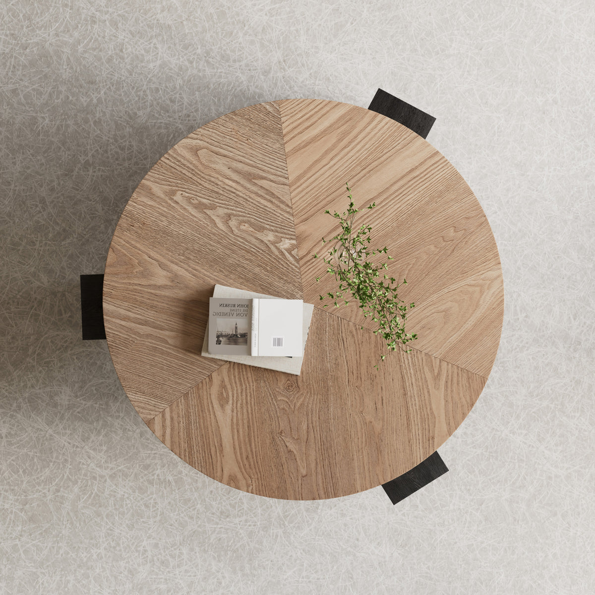 Linnet Matte Black Solid Wood & MDF Coffee Table – 33.07" Round Coffee Table – view 6
