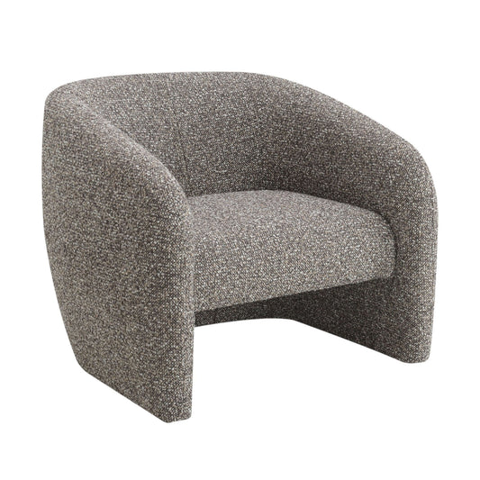 Livia Brown & Gray Tweed Accent Chair showcasing modern design and comfortable upholstery.
