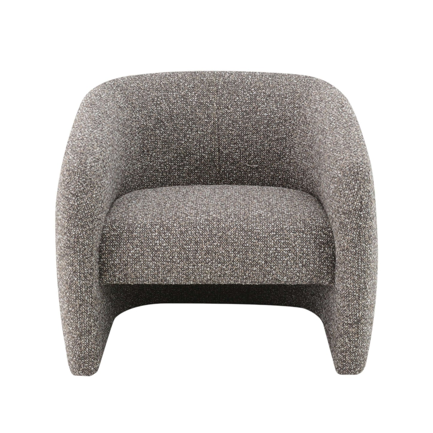 Livia Brown & Gray Tweed Accent Chair featuring a modern design and textured upholstery for stylish comfort.