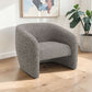 Livia Brown & Gray Tweed Accent Chair in modern living space with natural light and decorative plants.