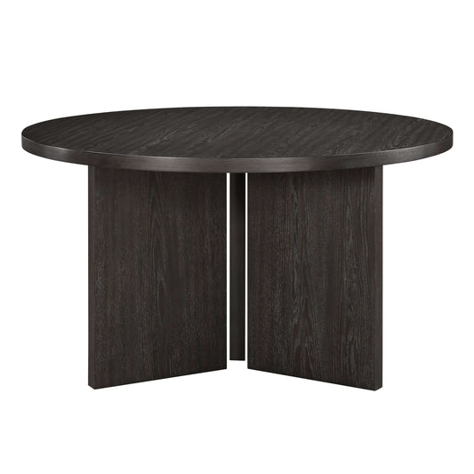 Lockhart Round Dining Table Set – 5-Piece Boucle Chair Set in Ebony Finish