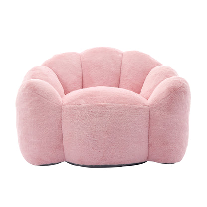 Lotus Plush Compression Bean Bag – 43.7" Pink Adult Bean Bag Sofa – view 3