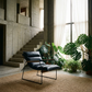 Luberzo Espresso Top-Grain Leather Armchair – Modern Metal Frame Accent Chair