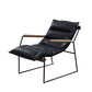 Luberzo Espresso Top-Grain Leather Armchair – Modern Metal Frame Accent Chair in a stylish modern design.