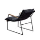 Luberzo Espresso Top-Grain Leather Armchair – Modern Metal Frame Accent Chair in a sleek design with comfortable cushions.
