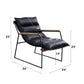 Luberzo Espresso Top-Grain Leather Armchair – Modern Metal Frame Accent Chair dimensions and design details