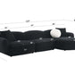 Lucifer Black & White Sectional Sofa – 127” Shimmer Fabric L-Shape Couch with 3 Pillows dimensions and measurements