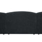 Lucifer Black & White Sectional Sofa – 127” Shimmer Fabric L-Shape Couch with 3 Pillows, sleek back view of sofa.