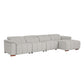 Wall-Hugger Power Reclining Leather Sectional – 4 Seat L-Shape Recliner Sofa with USB (144") in light gray leather.