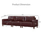 Product Dimension of Luxury PU Leather Sofa 112" – Modern Faux Leather 3-Seat Couch with Wood Legs (3 Colors)