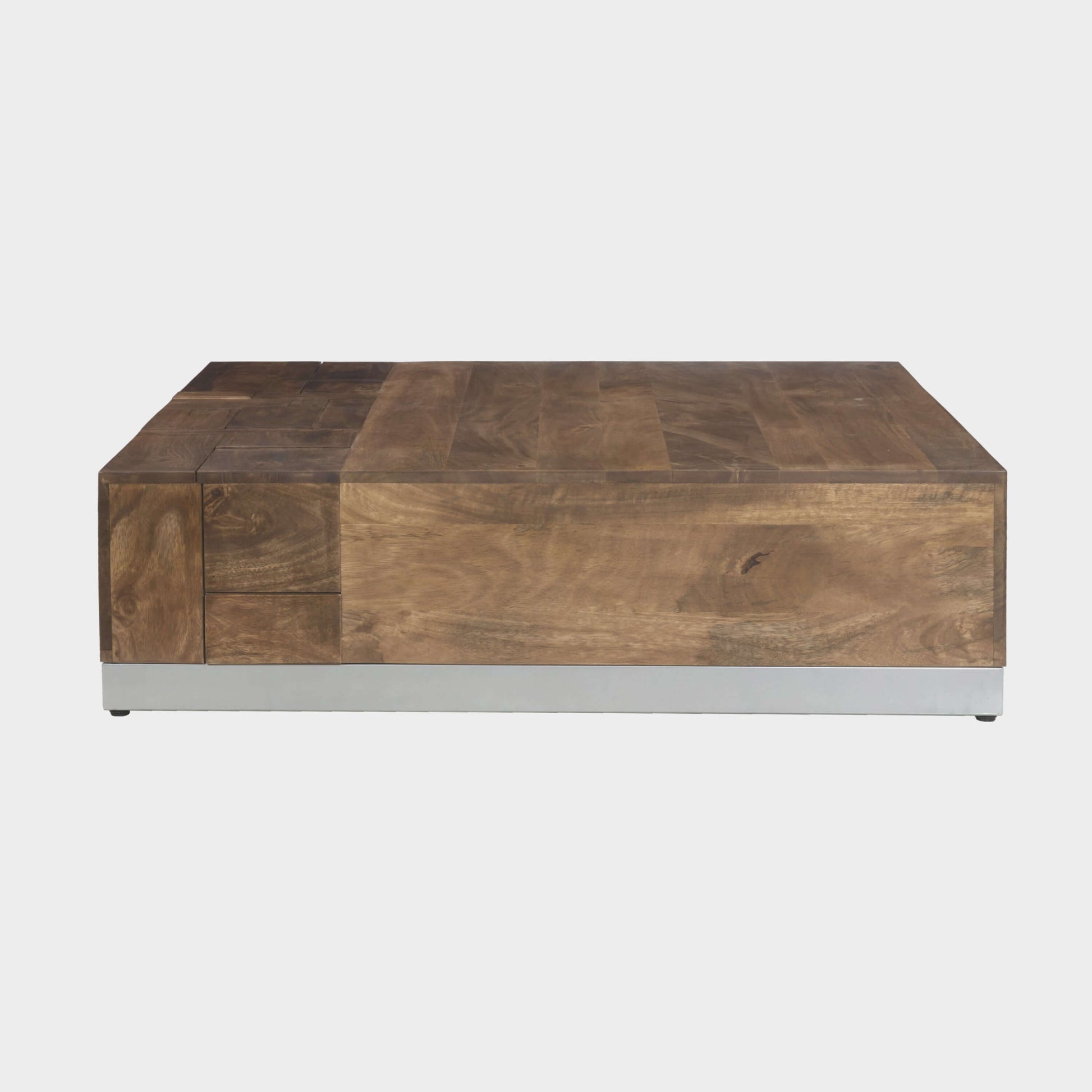 Luxvil 43" Premium Solid Wood Coffee Table with Storage Drawer showcasing artisan craftsmanship and timeless design.