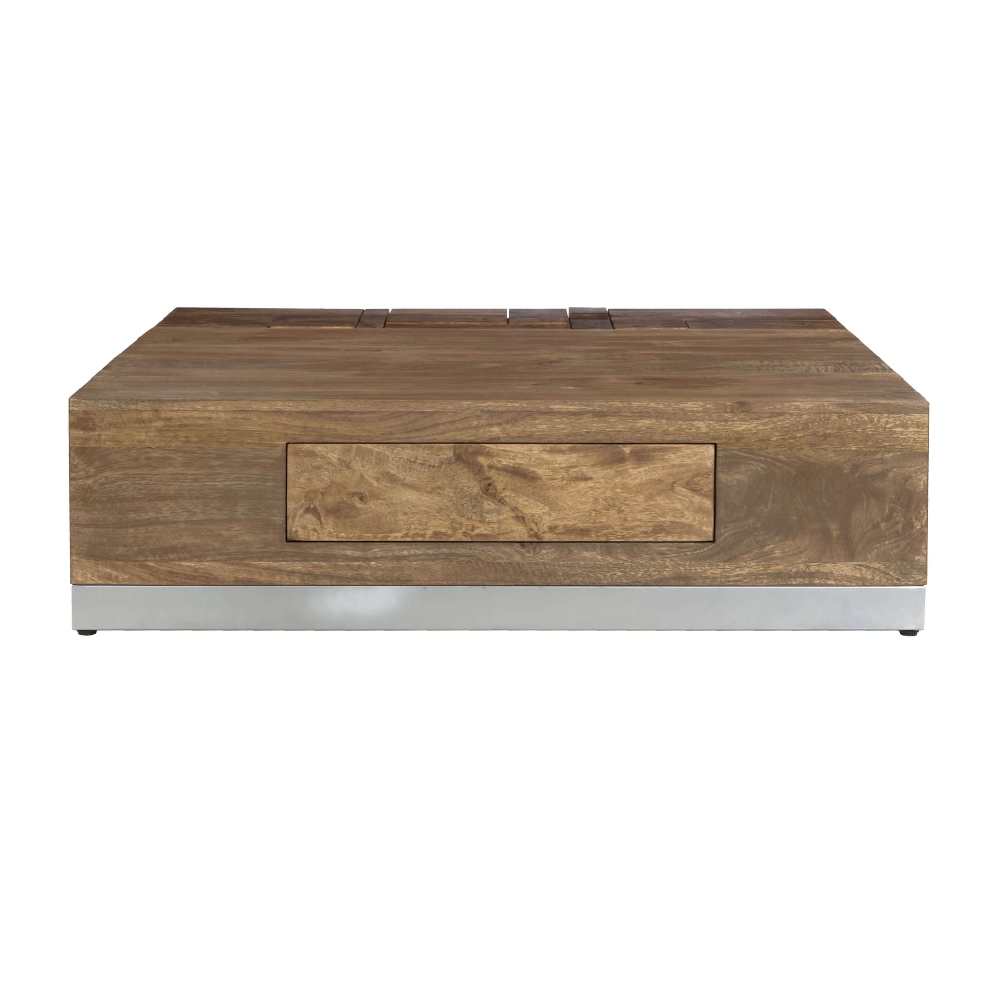 Luxvil 43" Premium Solid Wood Coffee Table with Storage Drawer featuring artisan craftsmanship and elegant design.