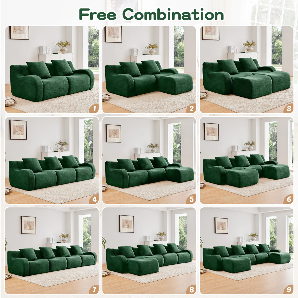 Lysandra Green Teddy Sofa – 2-Seat Sofa – view 16