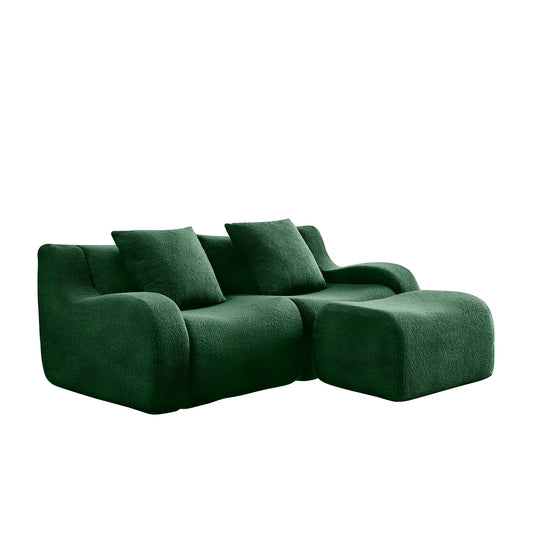 Lysandra Green Teddy Sofa – 2-Seat Sofa