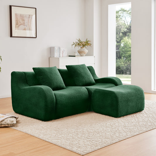 Lysandra Green Teddy Sofa – 2-Seat Sofa – view 2
