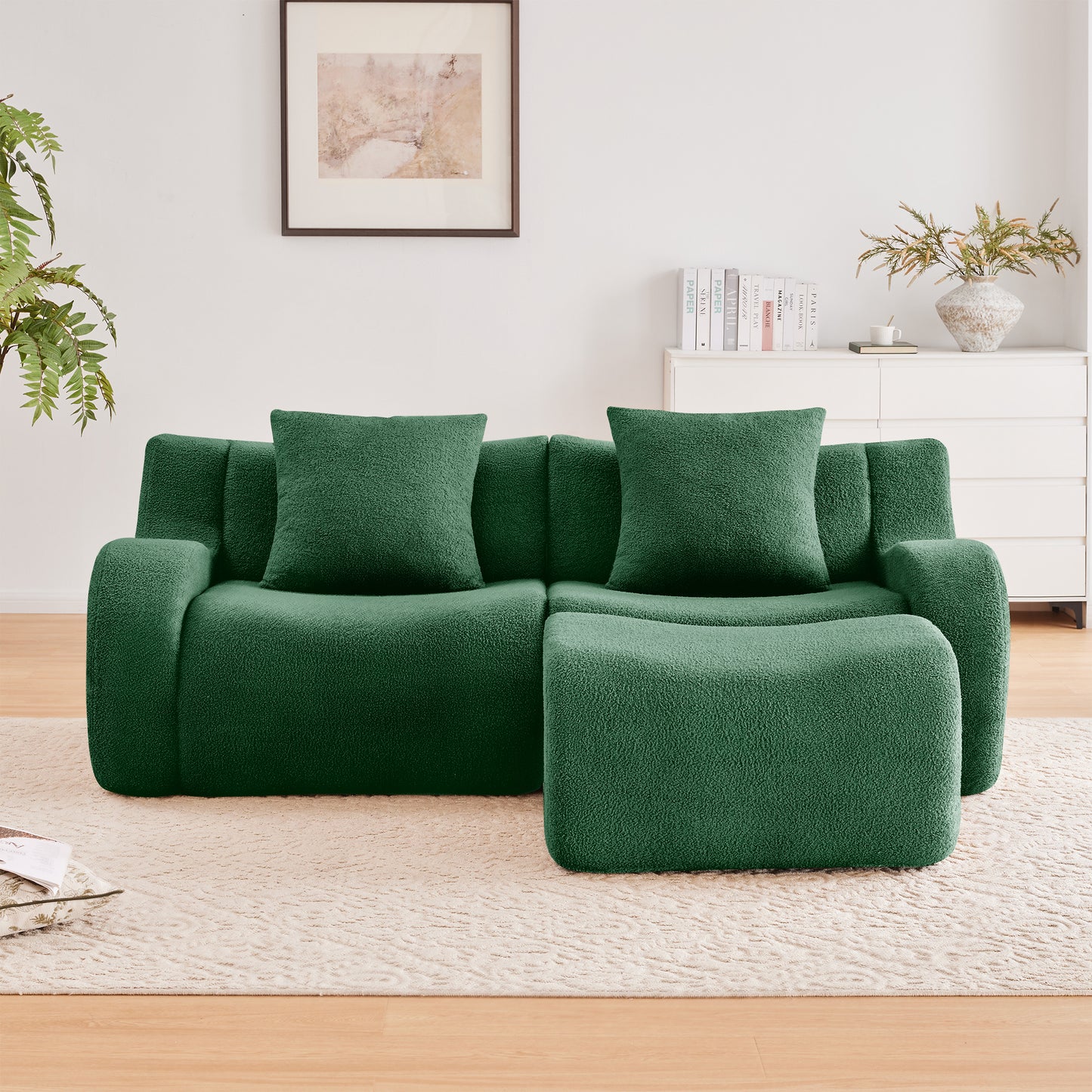 Lysandra Green Teddy Sofa – 2-Seat Sofa – view 4