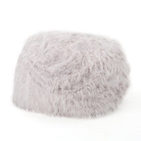 Mahin Rounded Faux Fur Bean Bag – 5' Lavender Lounge Bean Bag