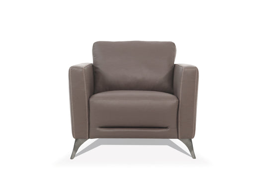 Malaga Taupe Leather Accent Chair – 35"W Accent Chair – view 2
