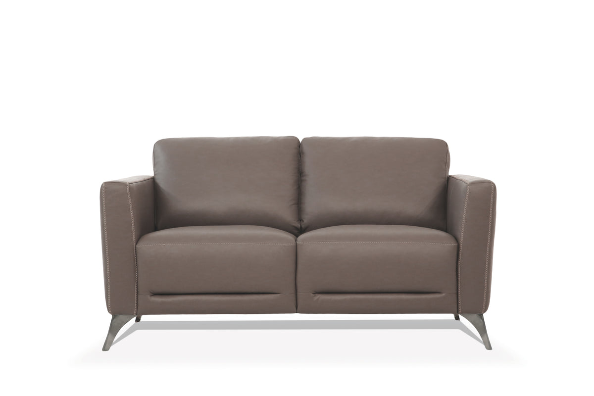 Malaga Taupe Leather Loveseat – 59"W Loveseat – view 5