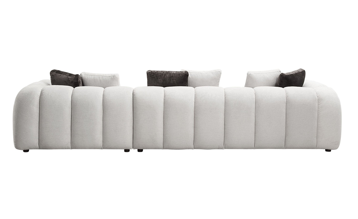 Manilla Ivory White Linen 2 Pcs Sectional Sofa w/Chaise w/ 1 Armless Chair – view 4