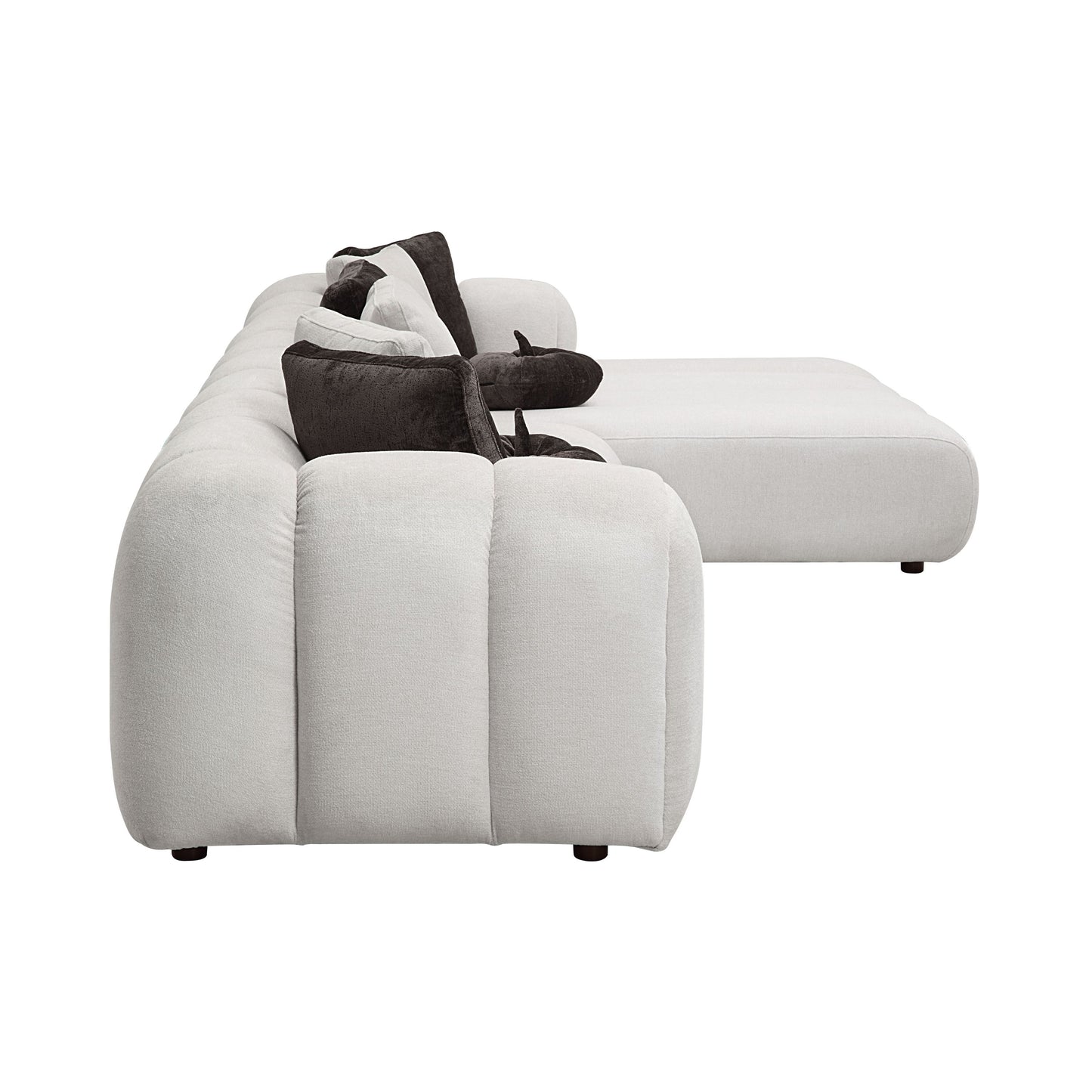 Manilla Ivory White Linen 2 Pcs Sectional Sofa w/Chaise w/ 1 Armless Chair – view 7