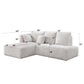 Manya Ivory Corduroy Sectional Sofa – 97” L-Shape Chaise Sofa with Pillows, dimensions and design details.