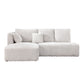 Manya Ivory Corduroy Sectional Sofa – 97” L-Shape Chaise Sofa with Pillows showcasing a soft textured design.
