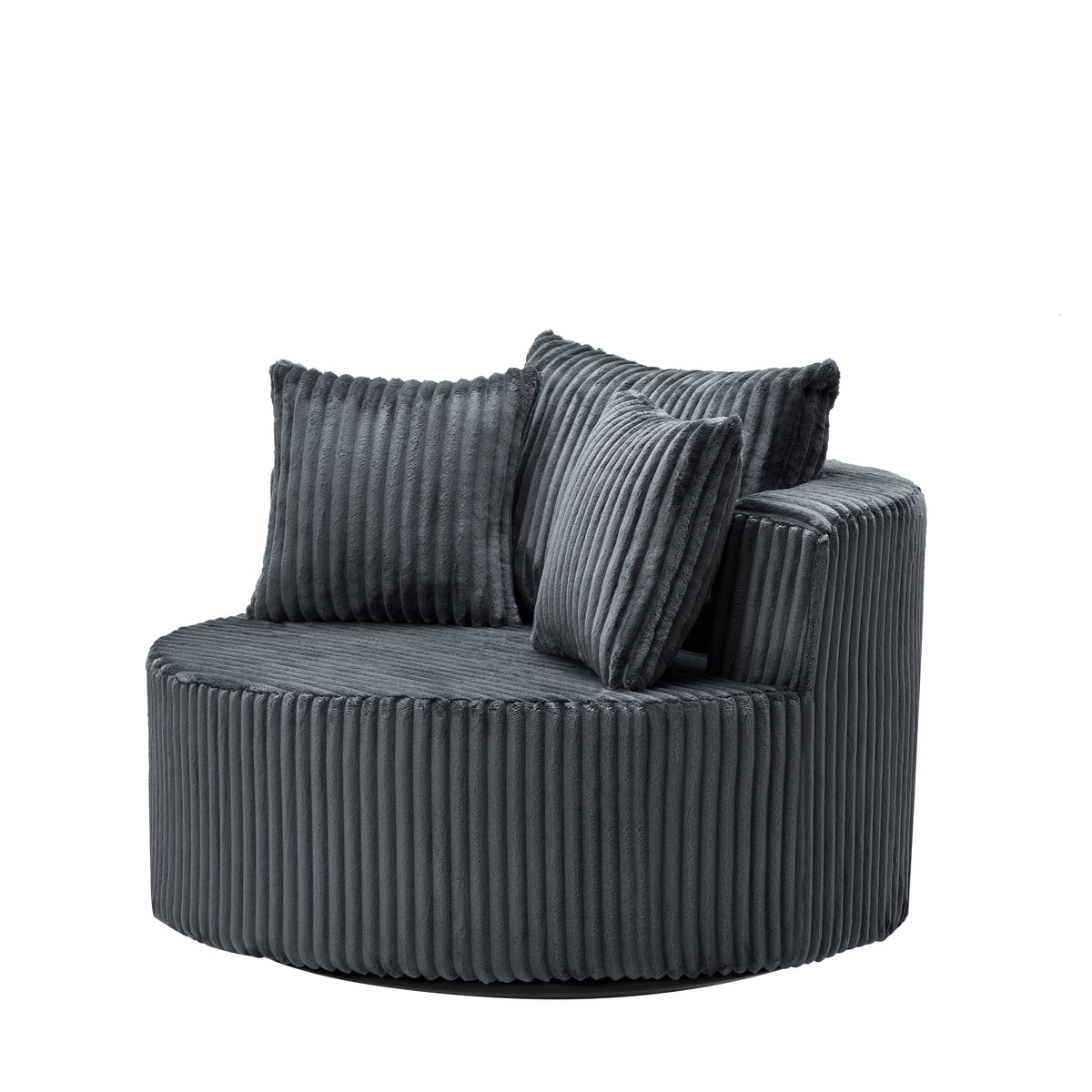 Marbella Plush Swivel Accent Chair – 43" Oversized Round Accent Chair – view 10