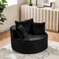 Marbella Plush Swivel Accent Chair – 43" Oversized Round Accent Chair – view 13