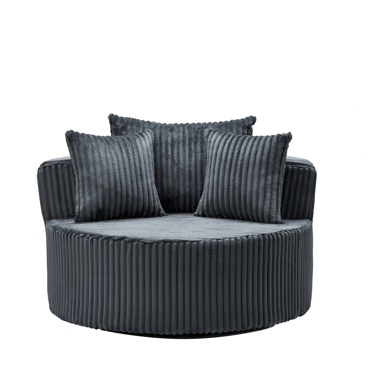Marbella Plush Swivel Accent Chair – 43" Oversized Round Accent Chair – view 9