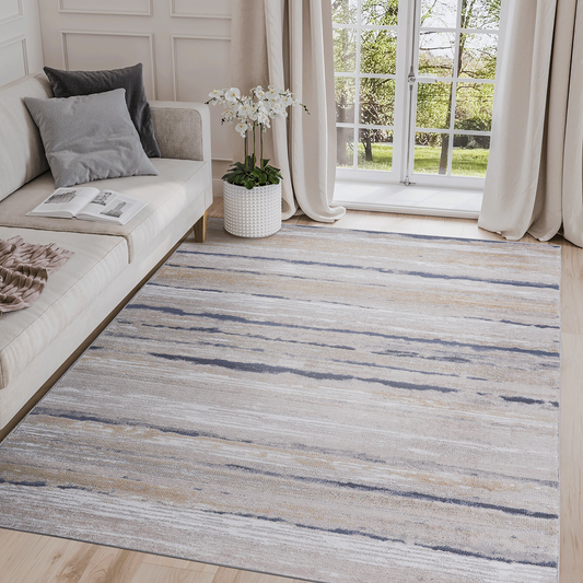 Marchand Ivory Polyester Area Rug