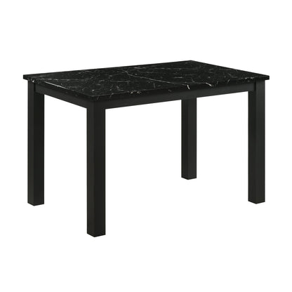 Marchetti Black Faux Marble Dining Table – Rectangular, Seats 4